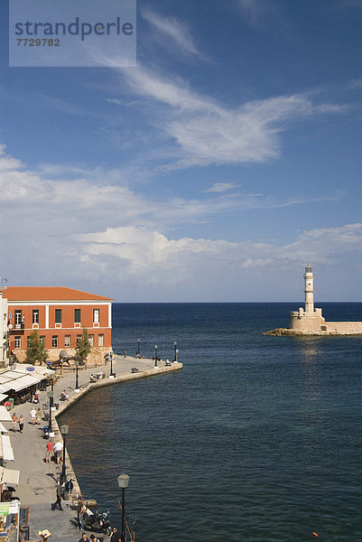 Fischereihafen  Fischerhafen  Leuchtturm  Venetien  Jahrhundert  Kreta  Griechenland