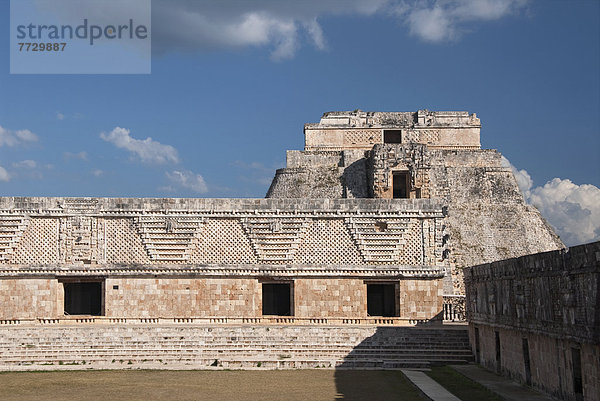 Wohnhaus Hintergrund Mexiko Nonne Uxmal Yucatan