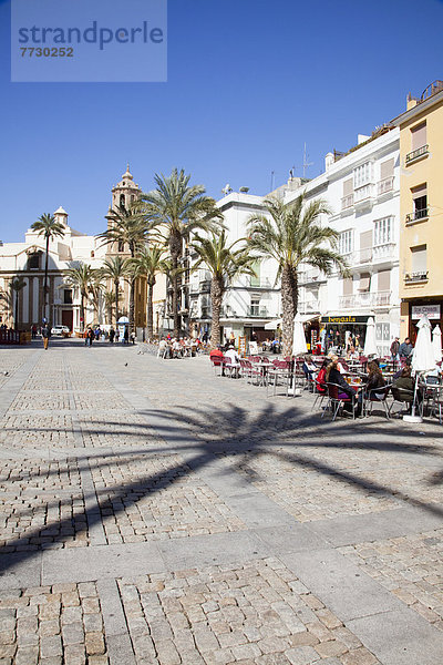 Baum  Stadt  Cafe  Quadrat  Quadrate  quadratisch  quadratisches  quadratischer  Außenaufnahme  Andalusien  Cadiz  Spanien