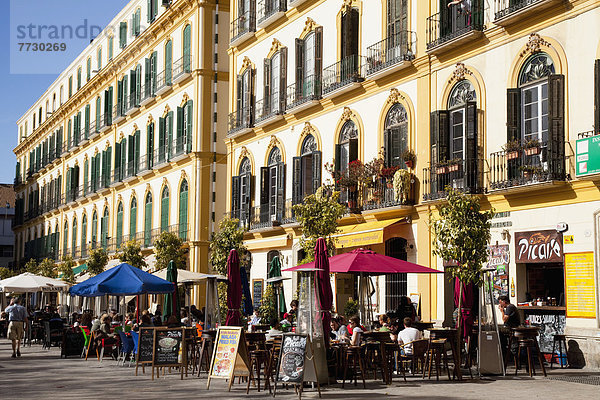 Cafe Stadtplatz Außenaufnahme Andalusien Malaga Merced Spanien