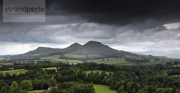 Landscape Under Dark Storm Clouds  Scott's View Scottish Borders Scotland