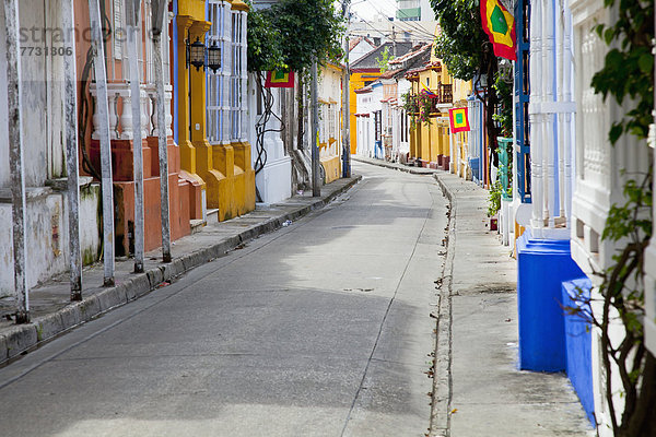 Empty Street Of Old City  Cartagena Colombia
