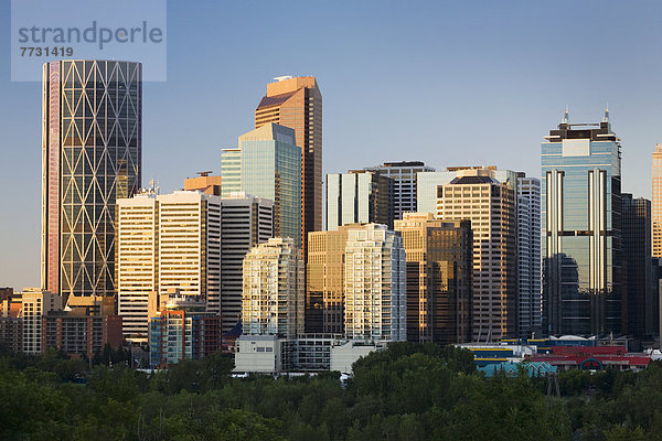 Skyline  Skylines  Morgen  Himmel  Großstadt  früh  blau  Calgary