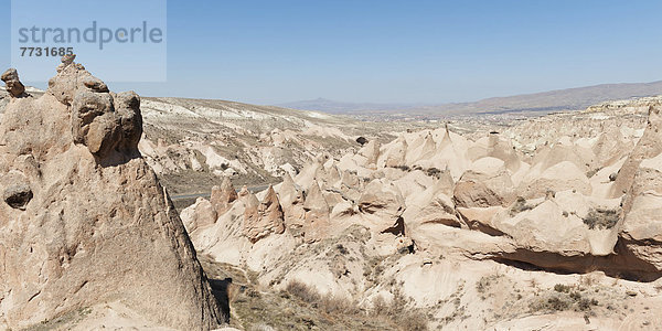 Arid Landscape Of Rock Formations  Aktepe Nevsehir Turkey