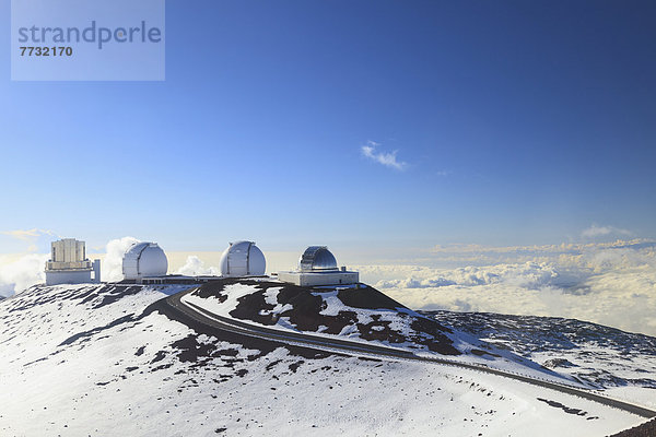 Berggipfel  Gipfel  Spitze  Spitzen  Amerika  Insel  Ansicht  Planetarium  Astronomie  Verbindung  Hawaii  Sternwarte