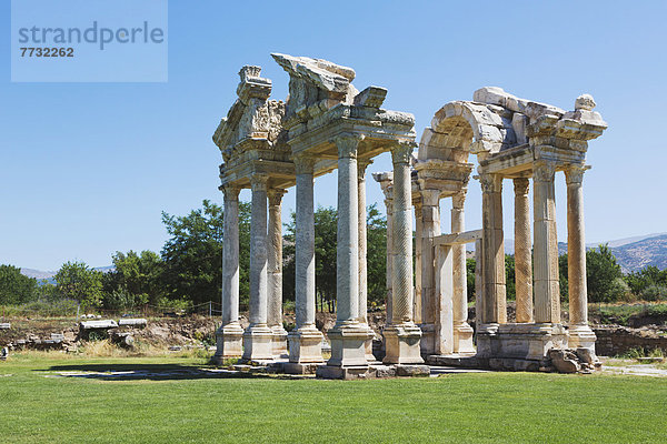 Ruine Eingang Aphrodisias Jahrhundert Tetrapylon