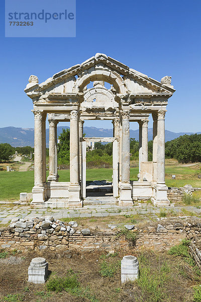 Ruine Eingang Aphrodisias Jahrhundert Tetrapylon