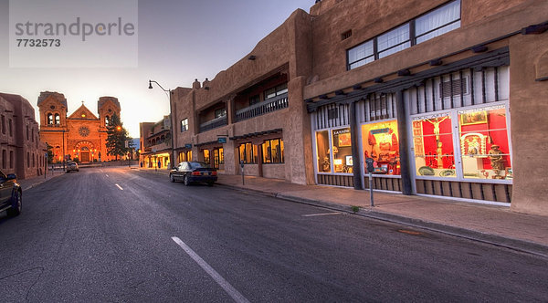 Vereinigte Staaten von Amerika USA sehen Straße Morgendämmerung Hotel Kathedrale Los Angeles County Assisi New Mexico Santa Fe