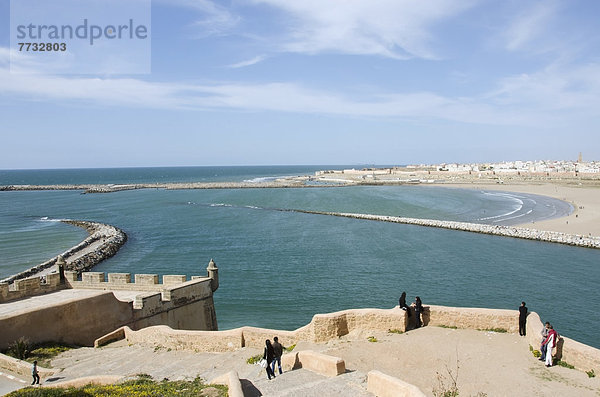 Rabat  Hauptstadt  Ozean  Küste  Stadt  Ansicht  vorwärts  Marokko  alt  Rabat