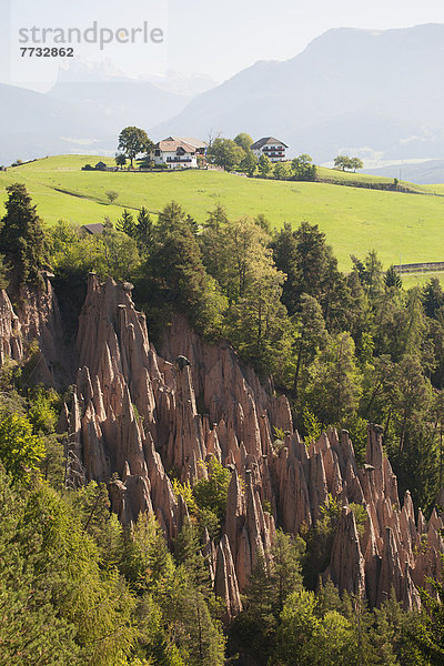 Felsbrocken Berg Landschaft Anordnung groß großes großer große großen Erosion Dolomiten Trentino Südtirol Bozen Italien