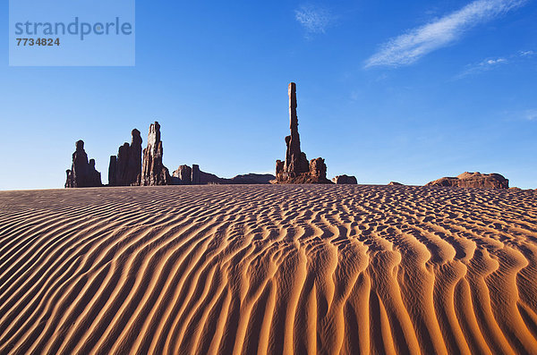 Amerika  Morgen  Stange  Tal  Monument  Sand  früh  Arizona  Verbindung  Düne  Totempfahl