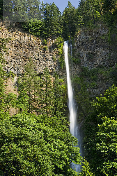 The Upper Multnomah Waterfall  Oregon United States Of America