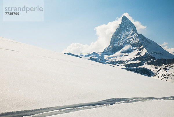 bedecken  Matterhorn  Ansicht  Hochebene  Schnee