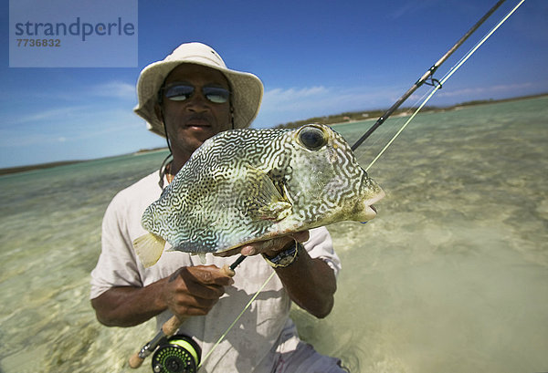 Mann  halten  angeln  Bahamas  Stange