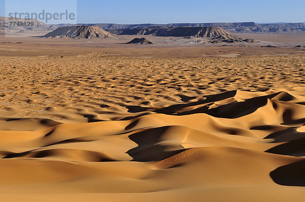 Algerien  Sahara  Blick auf die Sanddünen Erg Tihoulahoun