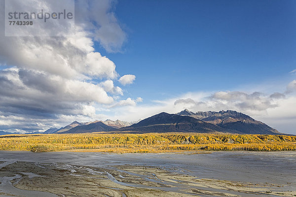 USA  Alaska  Blick auf Matanuska River und Lazy Mountain