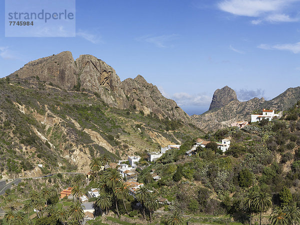 Spanien  La Gomera  Blick auf Banda de las Rosas und Roque Cano Berg