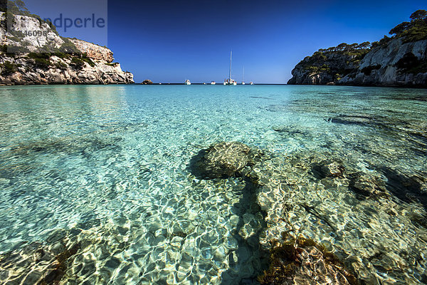 Spanien  Menorca  Blick auf Cala Macarella