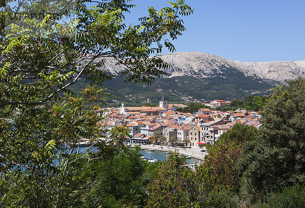 Kroatien  Krk Blick auf Kvarner Bucht bei Baska
