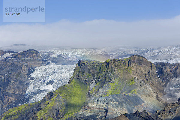 Ansicht vom Myrdalsjökull auf der Wanderroute von Skógar zum Fimmvörðuhals