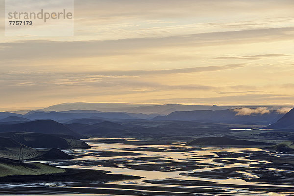 Aussicht auf den Fluss Tungnaá vom Ljótipollur