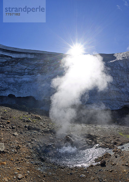 Heiße Quellen vor der Eishöhle Ishellir
