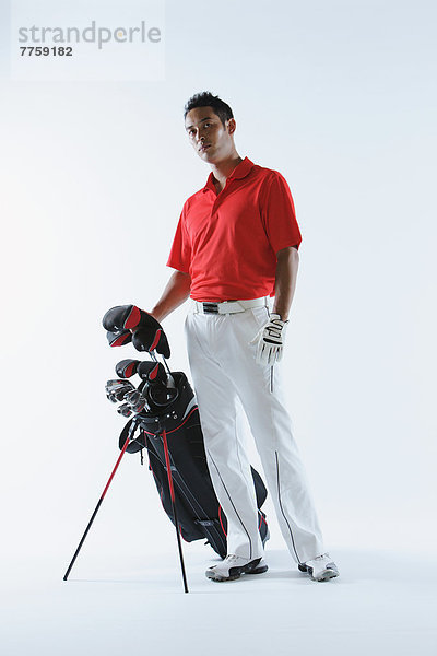 Pose  Tasche  Golfspieler