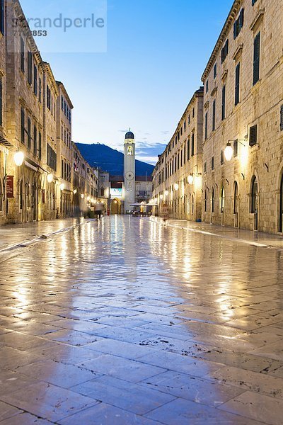 Europa  Nacht  Straße  Stadt  UNESCO-Welterbe  Kroatien  Dubrovnik  alt