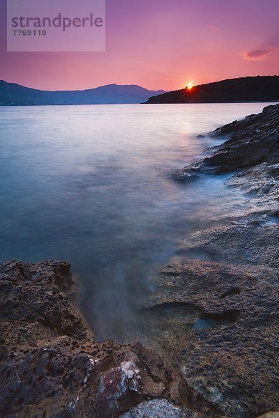 sternförmig Europa Sonnenaufgang Stadt Adriatisches Meer Adria Kroatien Korcula Sonne