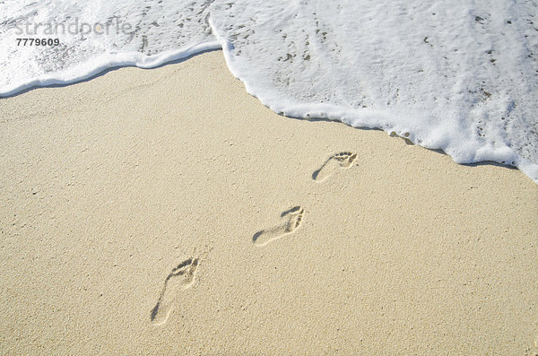 führen  Strand  Meer  Sand  Fußabdruck