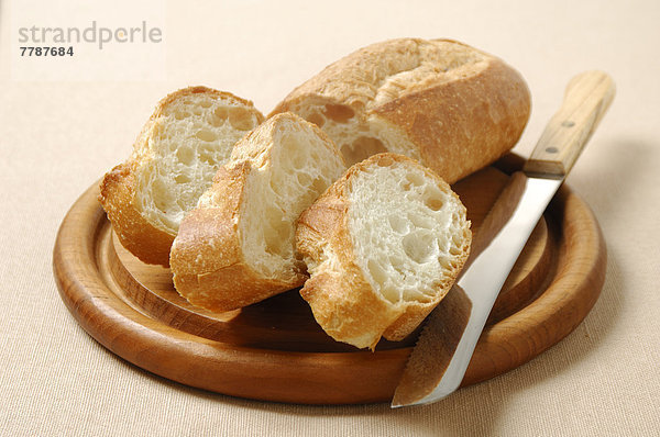 französisch  Brot  Messer  Scheibe  Blechkuchen