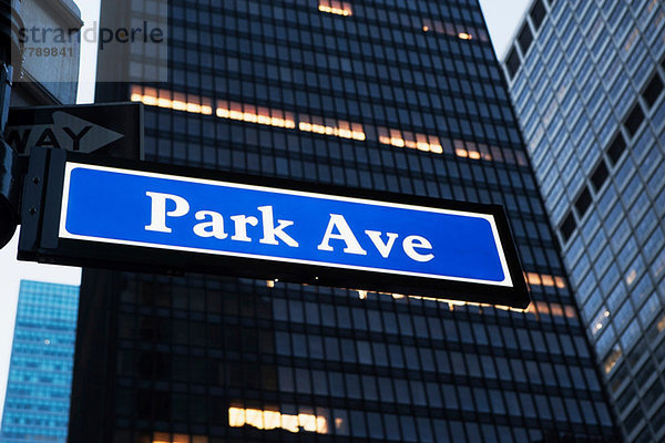 Park Avenue Schild  New York City  USA
