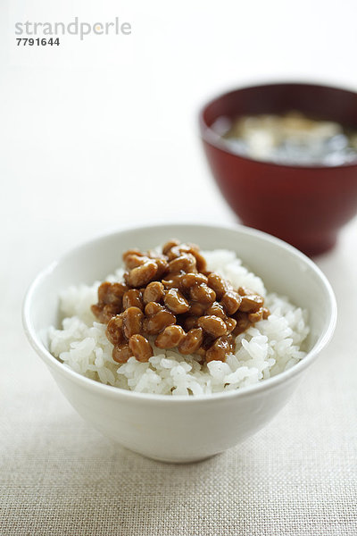 weiß  Reis  Reiskorn  Natto