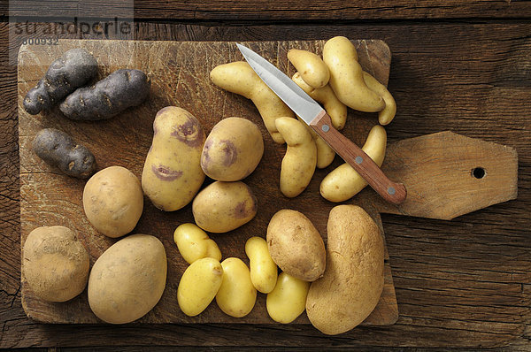 einsteigen  schneiden  Messer  über  Vielfalt  Ansicht  Kartoffel