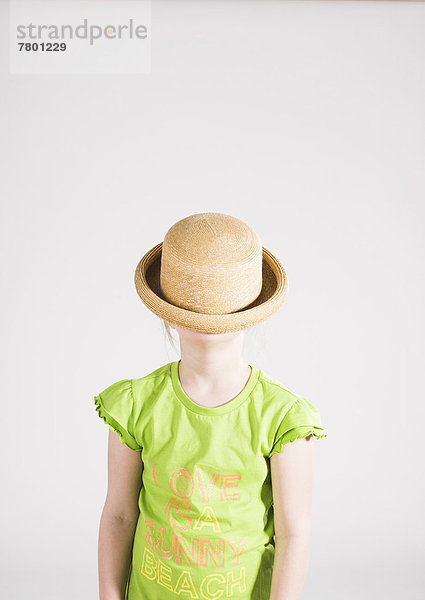Portrait  Hut  bedecken  Studioaufnahme  Mädchen