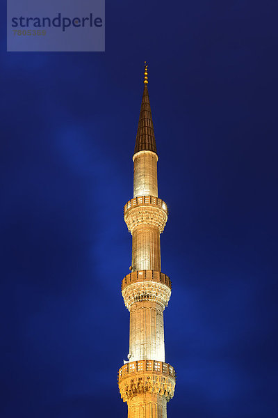 Minarett  Blaue Moschee  auch Sultan-Ahmed-Moschee  Sultanahmet Camii  UNESCO-Weltkulturerbe
