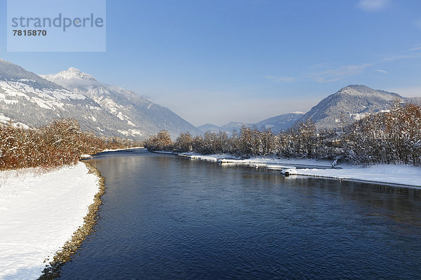 Fluss Drau im Winter
