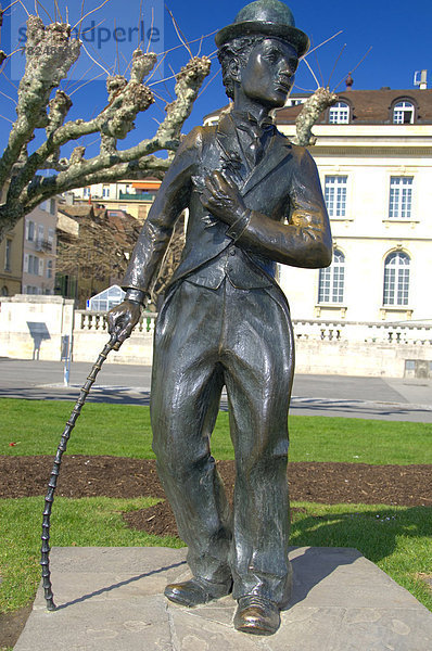 See frontal Statue bauen Schauspieler Bronze Ehre Schweiz