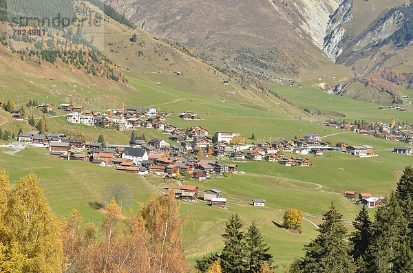 Tal Wintersportort Kanton Graubünden Sedrun Schweiz