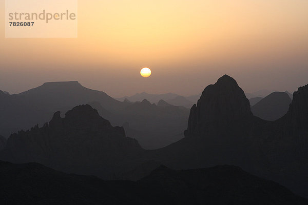Nordafrika  Berg  Sonnenaufgang  Wüste  Natur  Sahara  Afrika  Algerien