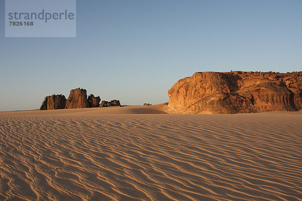 Nordafrika  Felsformation  Felsbrocken  Abend  Wüste  Natur  Sand  Düne  Sahara  Abenddämmerung  Afrika  Algerien