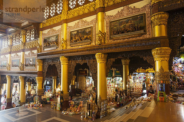 kaufen  Souvenir  Laden  fünfstöckig  Buddhismus  Myanmar  Asien  Pagode  Shwedagon Pagode