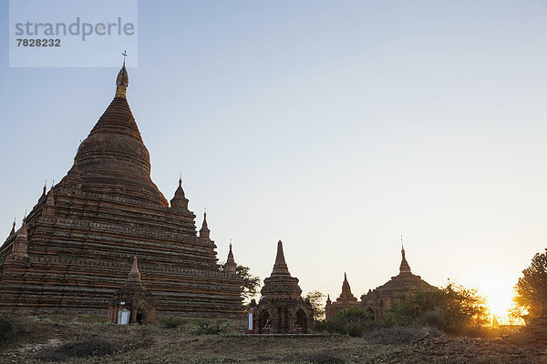 Sonnenuntergang  Ruine  ernst  Myanmar  Tempel  Asien  Abenddämmerung  Pagode