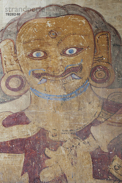 Innenaufnahme  Myanmar  Tempel  Gemälde  Bild  Asien