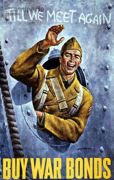 Vereinigte Staaten von Amerika  USA  Soldat  Schiff  Poster  Krieg  amerikanisch  Scheibenmitte  Bullauge  lachen  Zweiter Weltkrieg  II.