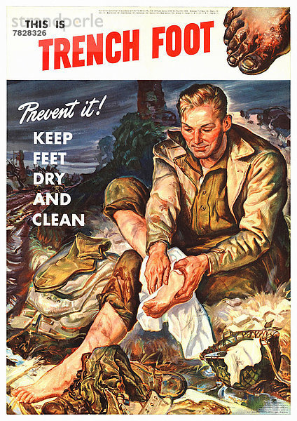 Vereinigte Staaten von Amerika  USA  Schutz  Hygiene  Poster  Krieg  amerikanisch  sauber  Zweiter Weltkrieg  II.