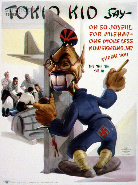 Vereinigte Staaten von Amerika  USA  aufspüren  Produktion  Verschwendung  Poster  Krieg  amerikanisch  Rassismus  japanisch  Zweiter Weltkrieg  II.