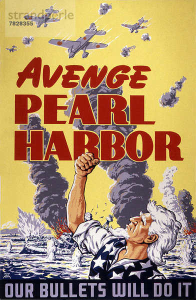 Vereinigte Staaten von Amerika  USA  Schiff  Poster  Krieg  amerikanisch  Faust  Zweiter Weltkrieg  II.  Uncle Sam