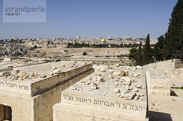 Jerusalem  Hauptstadt  Religion  Naher Osten  Grabmal  Judentum  Friedhof  Felsendom  Israel