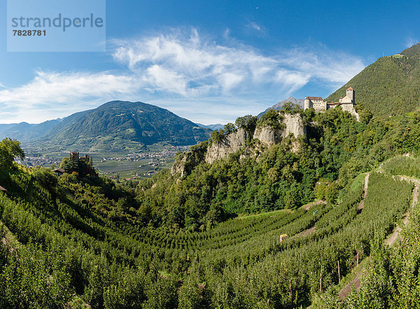 Trentino Südtirol Europa Berg Palast Schloß Schlösser Baum Hügel Wald Dorf Holz Herbst Tirol Italien